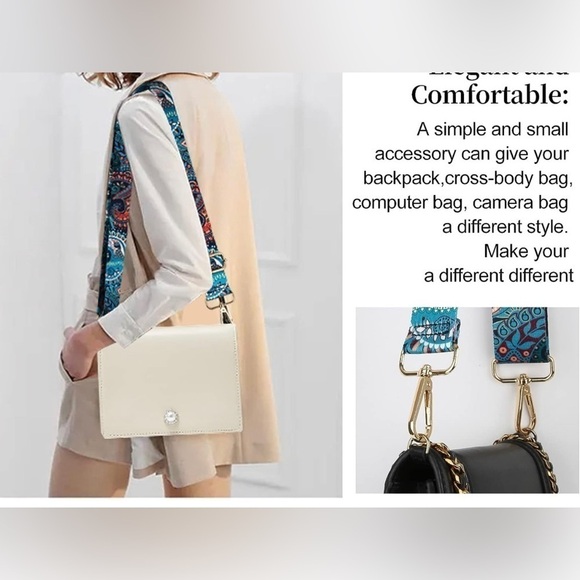 Crossbody Strap Accessory Multicolored Teal Blue Peach White Burgundy NEW - Picture 5 of 8